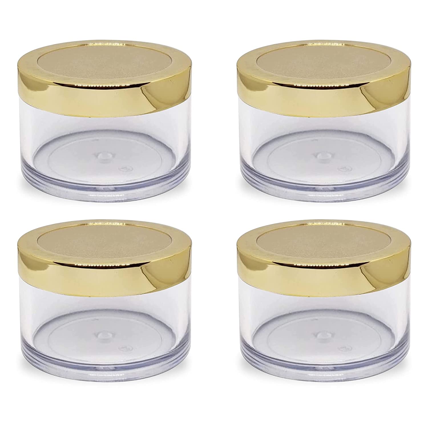 Shoprythm Cosmetic Jar Pack of 4 San Jars with Golden Cap Shoprythm Cosmetic Jar Pack of 4 San Jars with Golden Cap